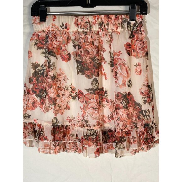 wrapper skirt floral layered sheer elastic waist polyester ruffle x small READ - Picture 5 of 10